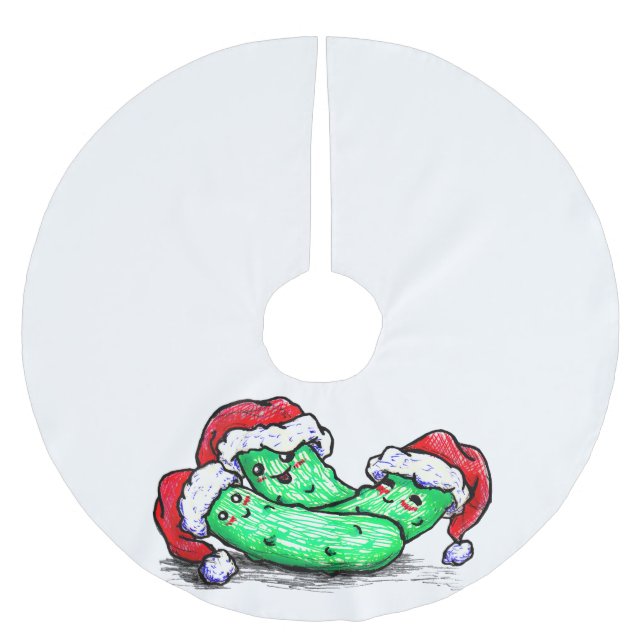 Weihnachtsessiggurken Polyester Weihnachtsbaumdecke (Vorderseite)