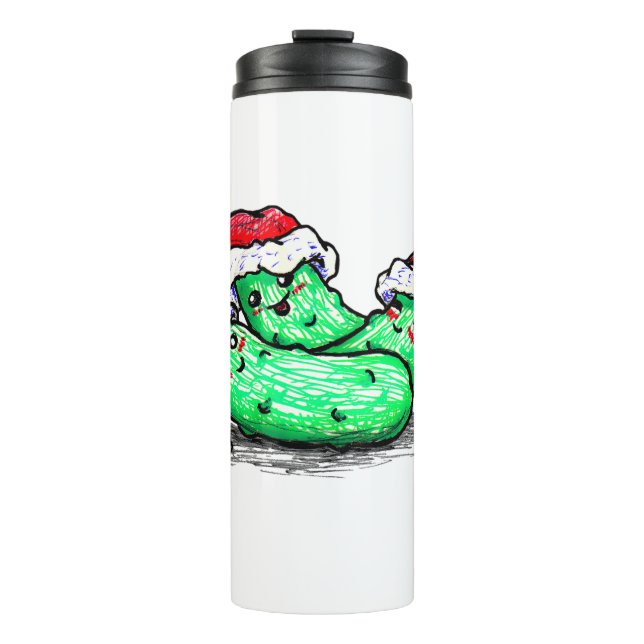 Weihnachtsessiggurken Thermosbecher (Vorderseite)