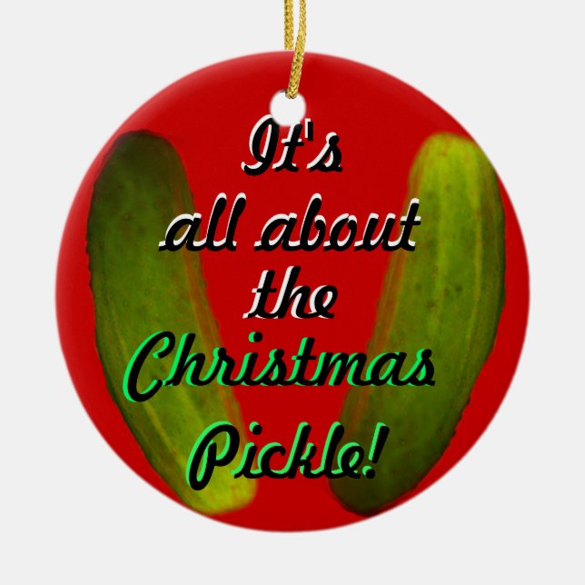 Weihnachtsessiggurken-Verzierung Keramikornament (Vorne)