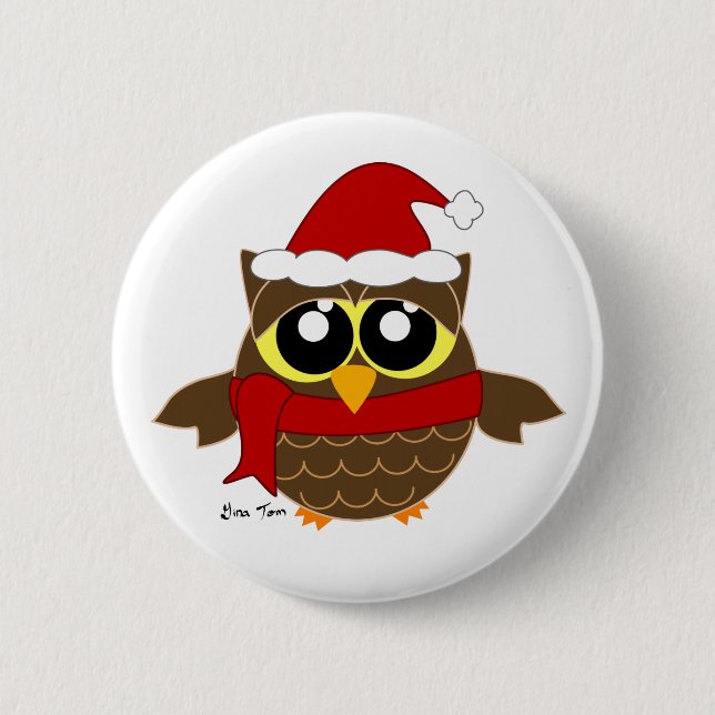 Weihnachtseule Button (Vorderseite)
