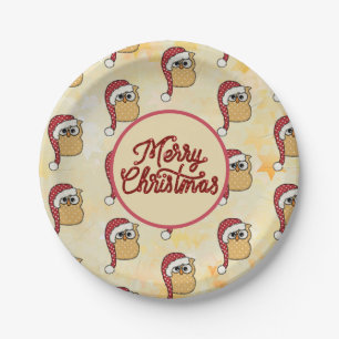Weihnachtseule Pappteller