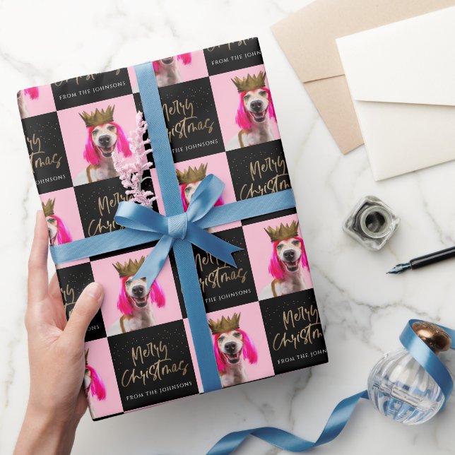 Weihnachtsface Foto Custom Gift Wrap Geschenkpapier (Schenken)