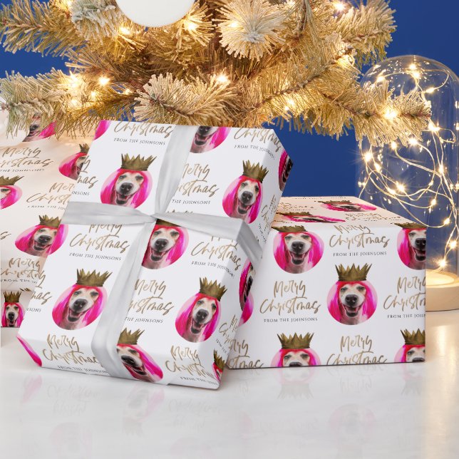 Weihnachtsface Foto Custom Gift Wrap Geschenkpapier (Feiertage)