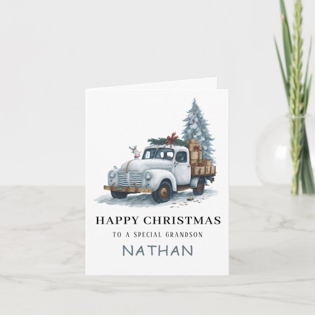 Weihnachtsfahrkarte für Grandson Feiertagskarte (Vorderseite)
