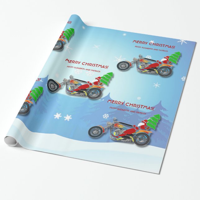 Weihnachtsfahrrad Chopper mit Red Hat Geschenkpapier (Ungerollt)