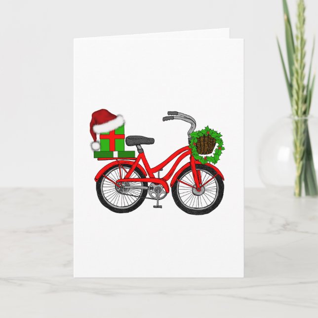 Weihnachtsfahrrad Feiertagskarte (Vorderseite)