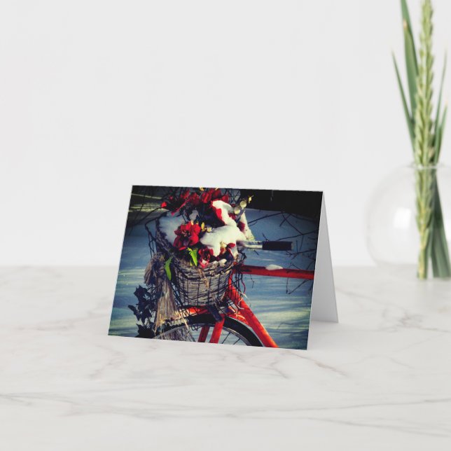 Weihnachtsfahrrad Feiertagskarte (Vorderseite)
