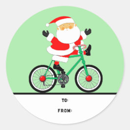 Weihnachtsfahrrad-Geschenk Tag Klassischer Rundauf Runder Aufkleber