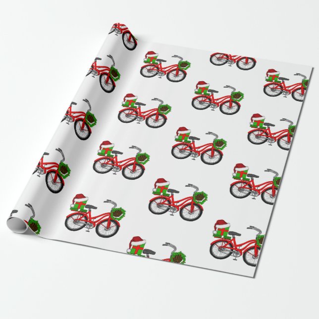 Weihnachtsfahrrad Geschenkpapier (Ungerollt)