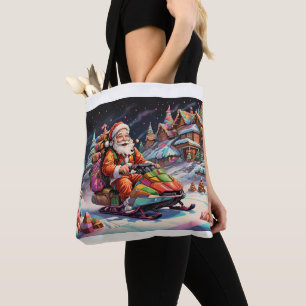 Weihnachtsfahrten Snowmobile Psychedelische Weihna Tasche