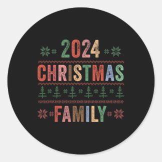 Weihnachtsfamilie 2024 Matching Family Group Xmas Runder Aufkleber