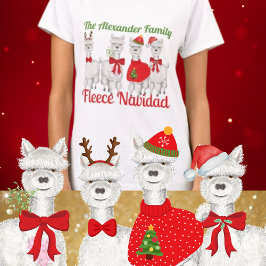 Weihnachtsfamilie Alpaca Fleece Navidad T-Shirt