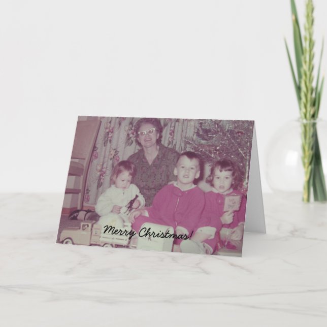 Weihnachtsfamilie Feiertagskarte (Vorderseite)