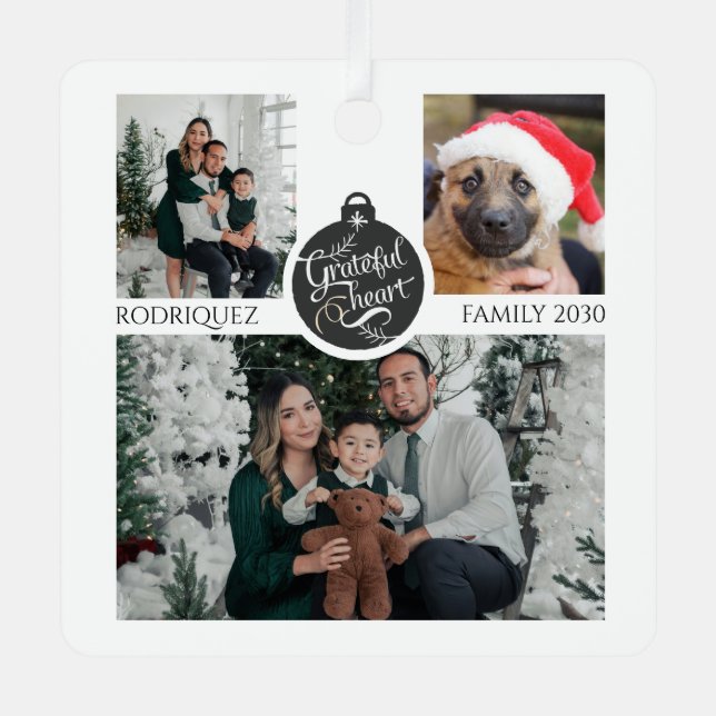 Weihnachtsfamilie Foto Collage Ornament (Vorderseite)