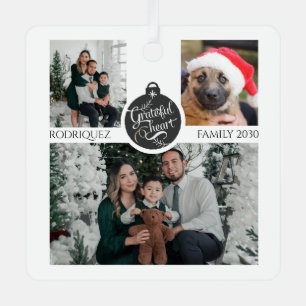 Weihnachtsfamilie Foto Collage Ornament Aus Metall