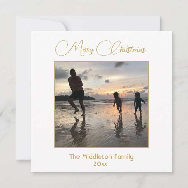 Weihnachtsfamilie Foto Elegante Feiertagskarte (Vorderseite)