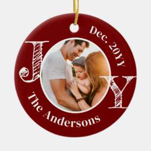 Weihnachtsfamilie Foto Freude Moderne Minimalistis Keramik Ornament