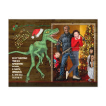 Weihnachtsfamilie Foto Funny Velociraptor Dinosaur
