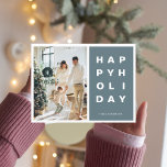 Weihnachtsfamilie Foto | Happy Holidays Blue Postkarte<br><div class="desc">Weihnachtsfamilie Foto | Happy Holidays Blue</div>