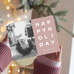 Weihnachtsfamilie Foto | Happy Holidays Pink Postkarte<br><div class="desc">Weihnachtsfamilie Foto | Happy Holidays Pink</div>