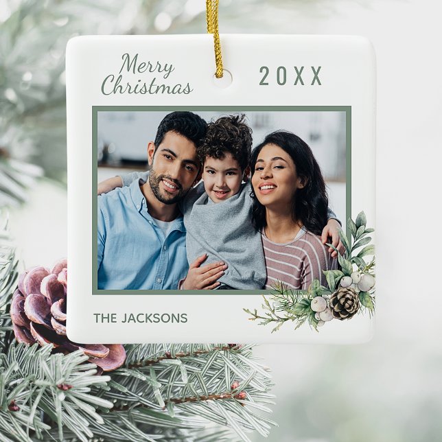 Weihnachtsfamilie Foto-Kiefer Keramikornament (Von Creator hochgeladen)
