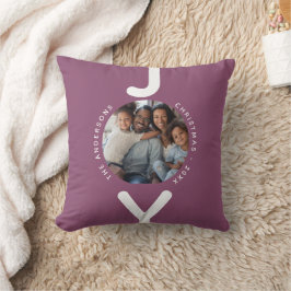 Weihnachtsfamilie Foto pla lila Freude Kissen