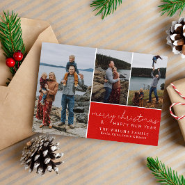 Weihnachtsfamilie Frohe Weihnachtsfotokarte Feiertagskarte