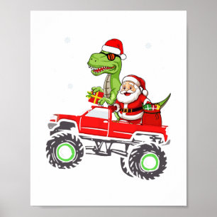 Weihnachtsfamilie Matching santa LKW Dinosaurier J Poster