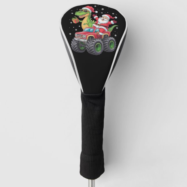 Weihnachtsfamilie Matching Santa Truck Dinosaur Golf Headcover (Vorderseite)