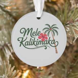 Weihnachtsfamilie Mele Kalikimaka Hawaii Strand Ornament