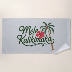 Weihnachtsfamilie Mele Kalikimaka Hawaii Strand  Strandtuch