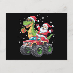 Weihnachtsfamilie passend zum Santa Truck Dinosaur Postkarte