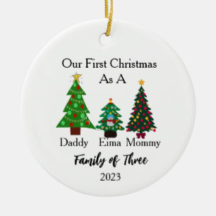 Weihnachtsfamilie, Personalisierte Weihnachtszeit Keramik Ornament