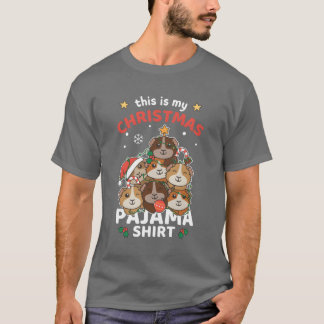 Weihnachtsfamilie Pig Christmas Pajamas Guinea T-Shirt