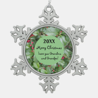 Weihnachtsfamilie Schneeflocken Zinn-Ornament