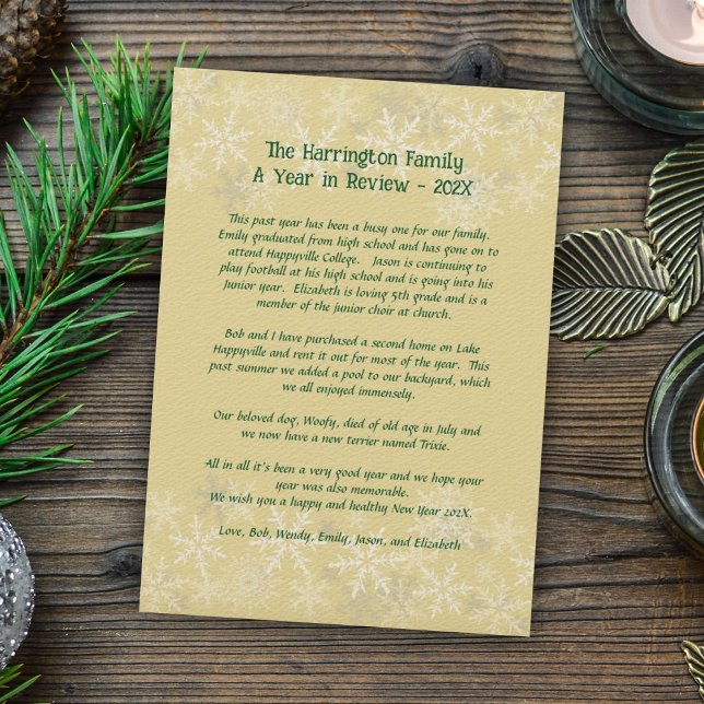 Weihnachtsfamilie Update Letter Snowflakes Card Einladung (Von Creator hochgeladen)