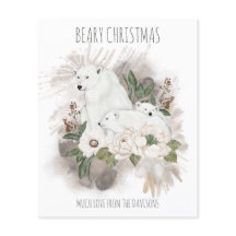 Weihnachtsfamilie Weißer Polar Bärenkarte