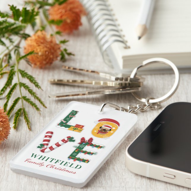 Weihnachtsfamilie Wiedersehen Custom Keepake Schlüsselanhänger (Vorderseite rechts)