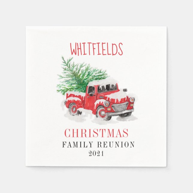 Weihnachtsfamilie Wiedersehen Custom Paper Serviette (Vorderseite)