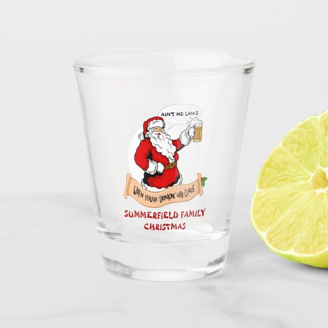 Weihnachtsfamilie Wiedersehen Funny Holiday Schnapsglas (Vorderseite)