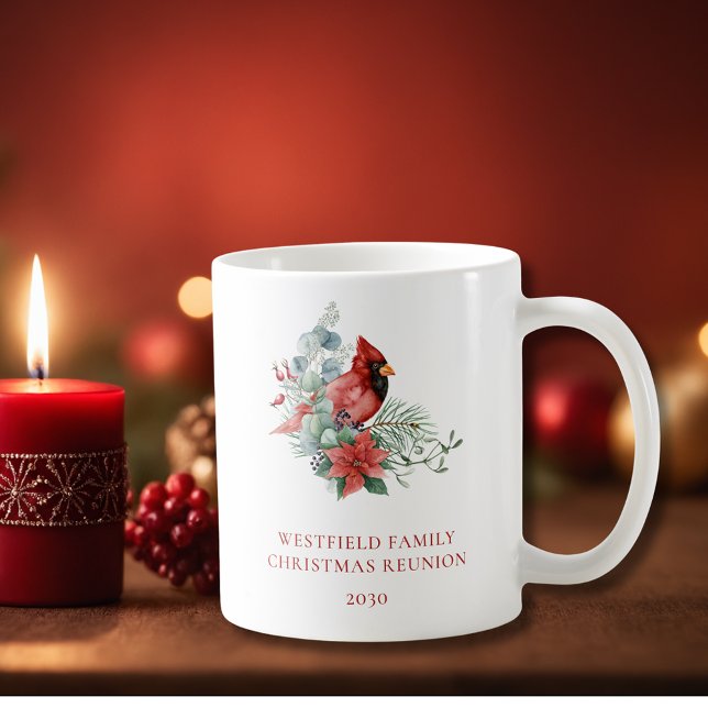 Weihnachtsfamilie Wiedersehen Red Kardinal Kaffeetasse (Christmas Family Reunion Red Cardinal Keepsake Coffee Mug)