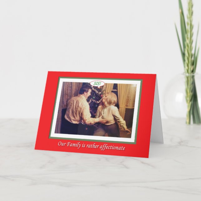 Weihnachtsfamilie Zuneigung Feiertagskarte (Vorderseite)
