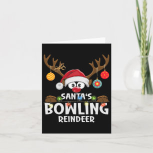 Weihnachtsfamilien - Bowling Reindeer Pajama Karte