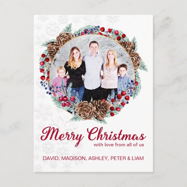 Weihnachtsfamilien-Foto Feiertagspostkarte (Vorderseite)