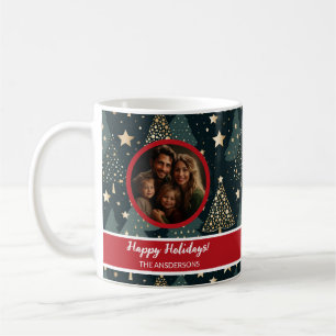 Weihnachtsfamilien Foto Freude Green Gold Tasse