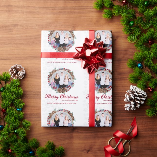Weihnachtsfamilien-Foto Geschenkpapier (Feiertagsgeschenk)
