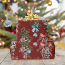 Weihnachtsfamilien Foto Ornamente Rot