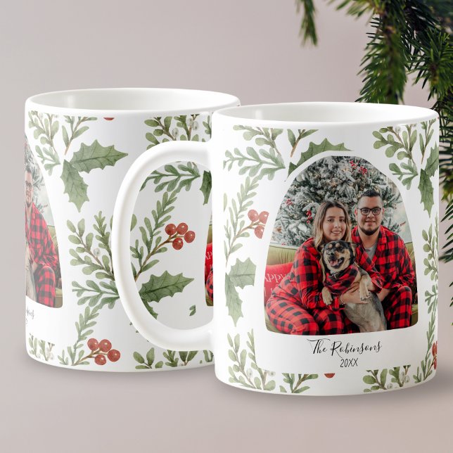 Weihnachtsfamilien Foto Typografie Botanisch Kaffeetasse (Von Creator hochgeladen)