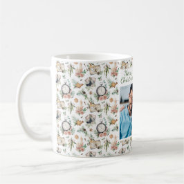Weihnachtsfamilien Foto Vintages Muster Kaffeetasse