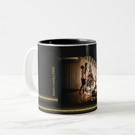 Weihnachtsfamilien-Foto Zweifarbige Tasse